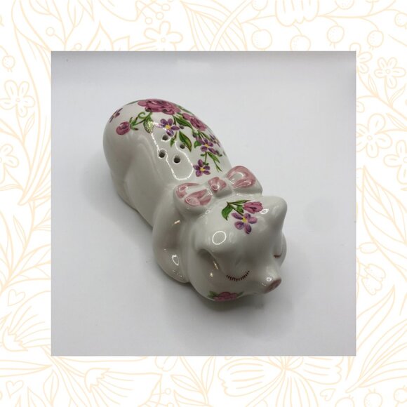 AVON 1978 Hand Decorated Flowers Pig Figurine/Sachet - by Ceramarte in Brazil - Picture 1 of 5